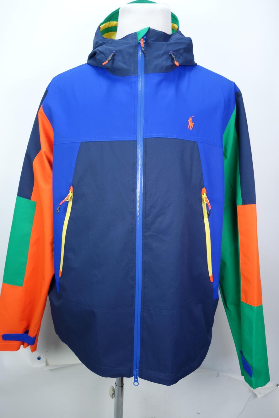 Polo Ralph Lauren Jacket Mens Large Multicolor Colorblock Hooded